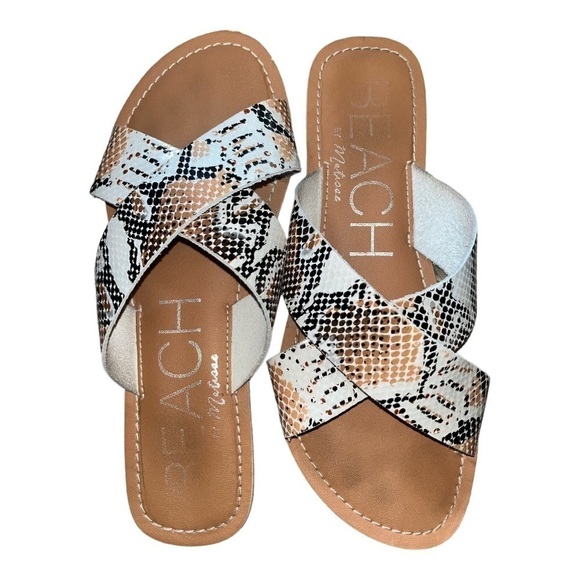 Beach by Matisse Animal Print Sandals Women's Size 7 Python Snakeskin Pebble - Picture 5 of 9